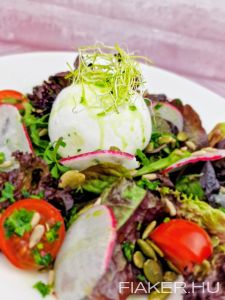 ! ÚJ ! Friss saláták, burráta sajt, pirított magvak, tökmagolaj öntet