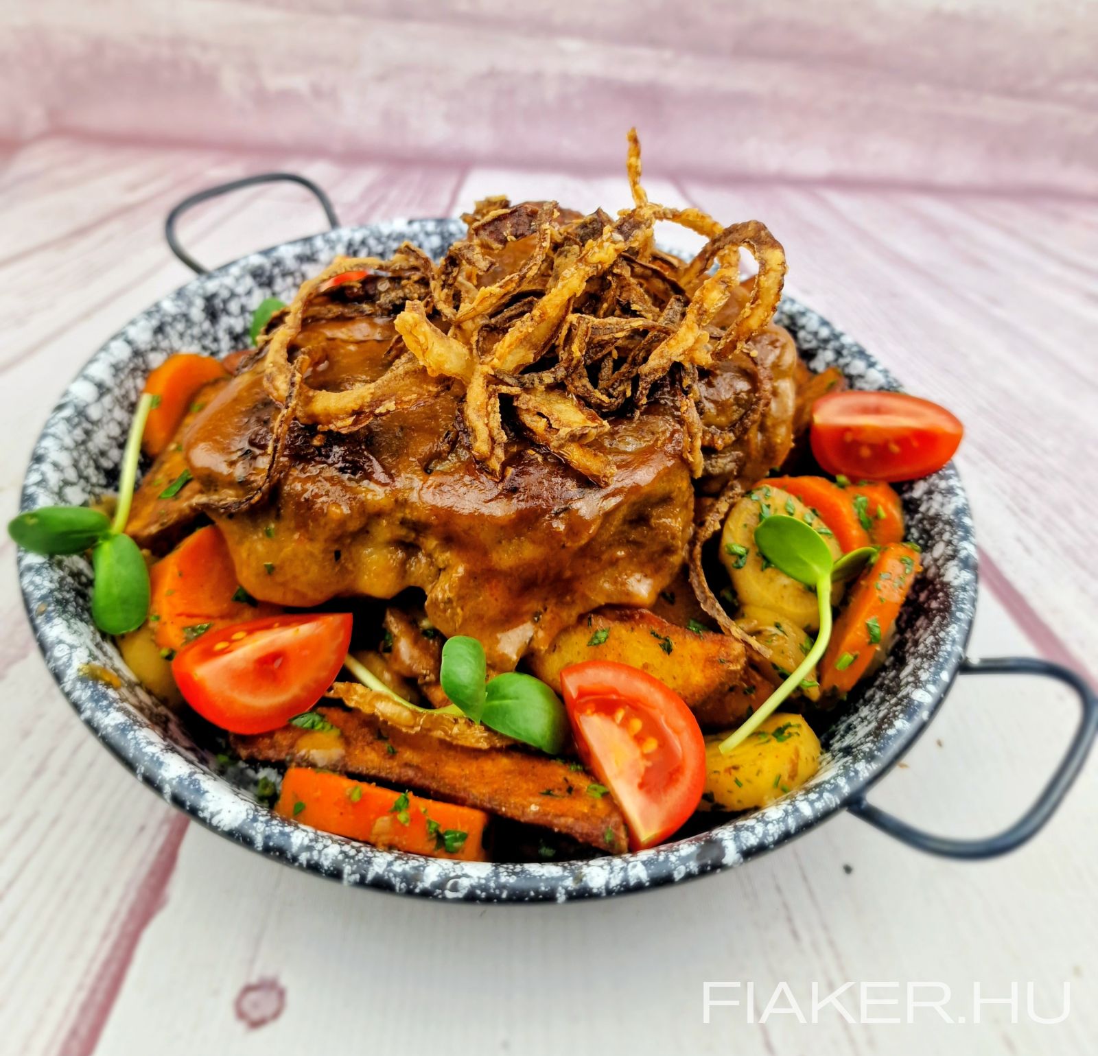 ! ÚJ ! Barnasörös tarja steak lyoni hagymával